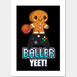 Baller Yeet - - Basketball Graphic Typographic Design - Baller Fans Sports Lovers - Holiday Gift Ideas Posters and Art